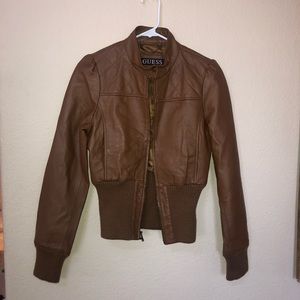 Brown Faux Leather Jacket
